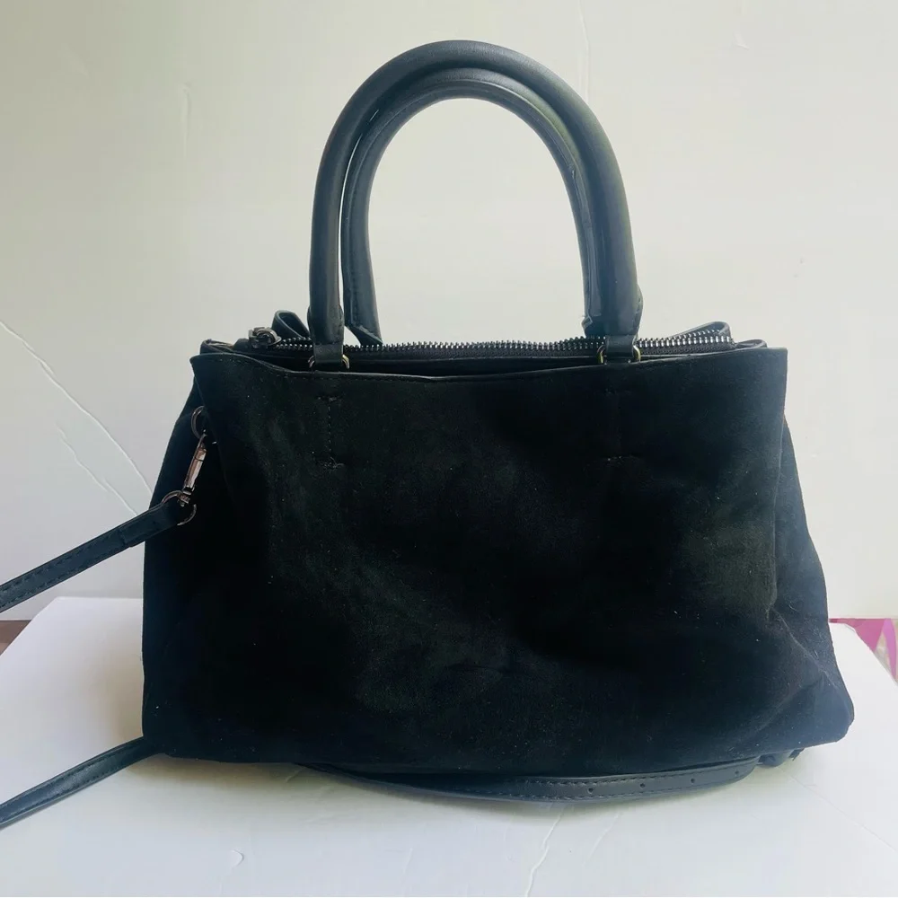 Betsey Johnson Black Velvet Rhinestone Studded Handbag